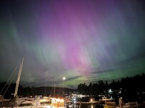 Aurora above the marina