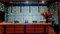 Very cool wine wall at check-in.