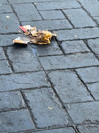 Waste abandoned in the parking lot