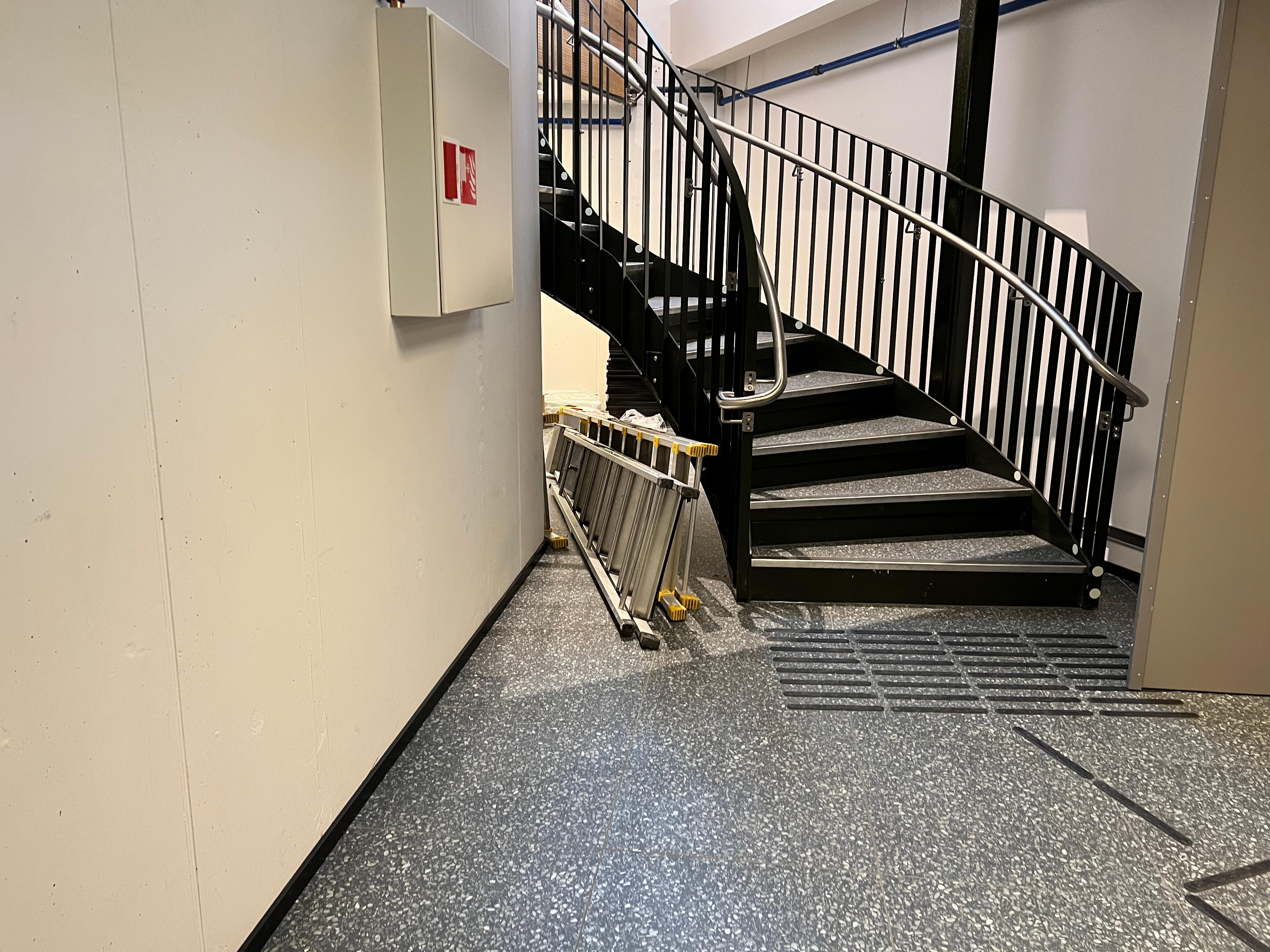 Ladders left in stairwells