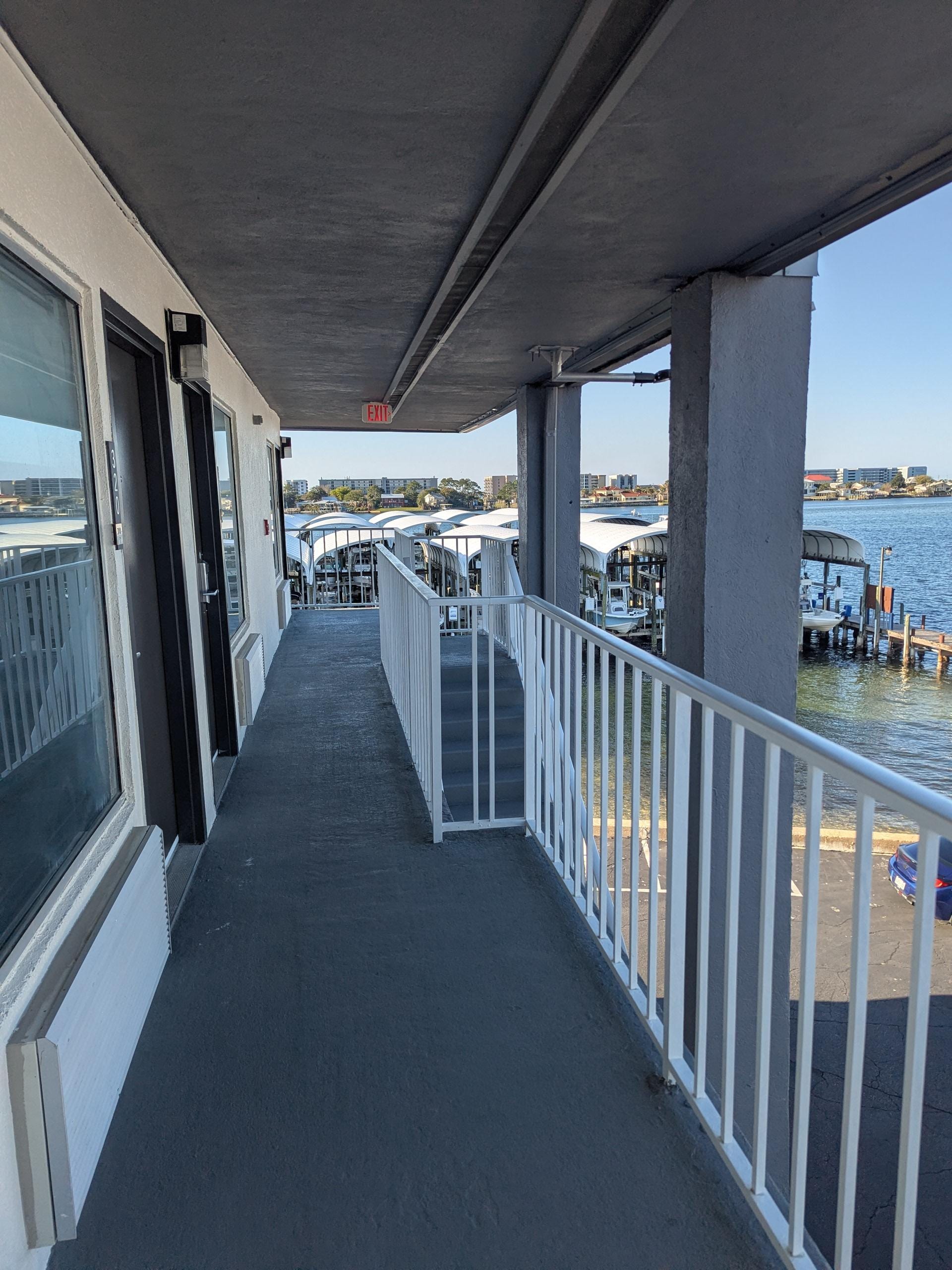 View off the back end of the building