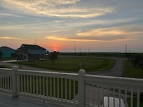 Beautiful sunset from the deck overlooking the bayside