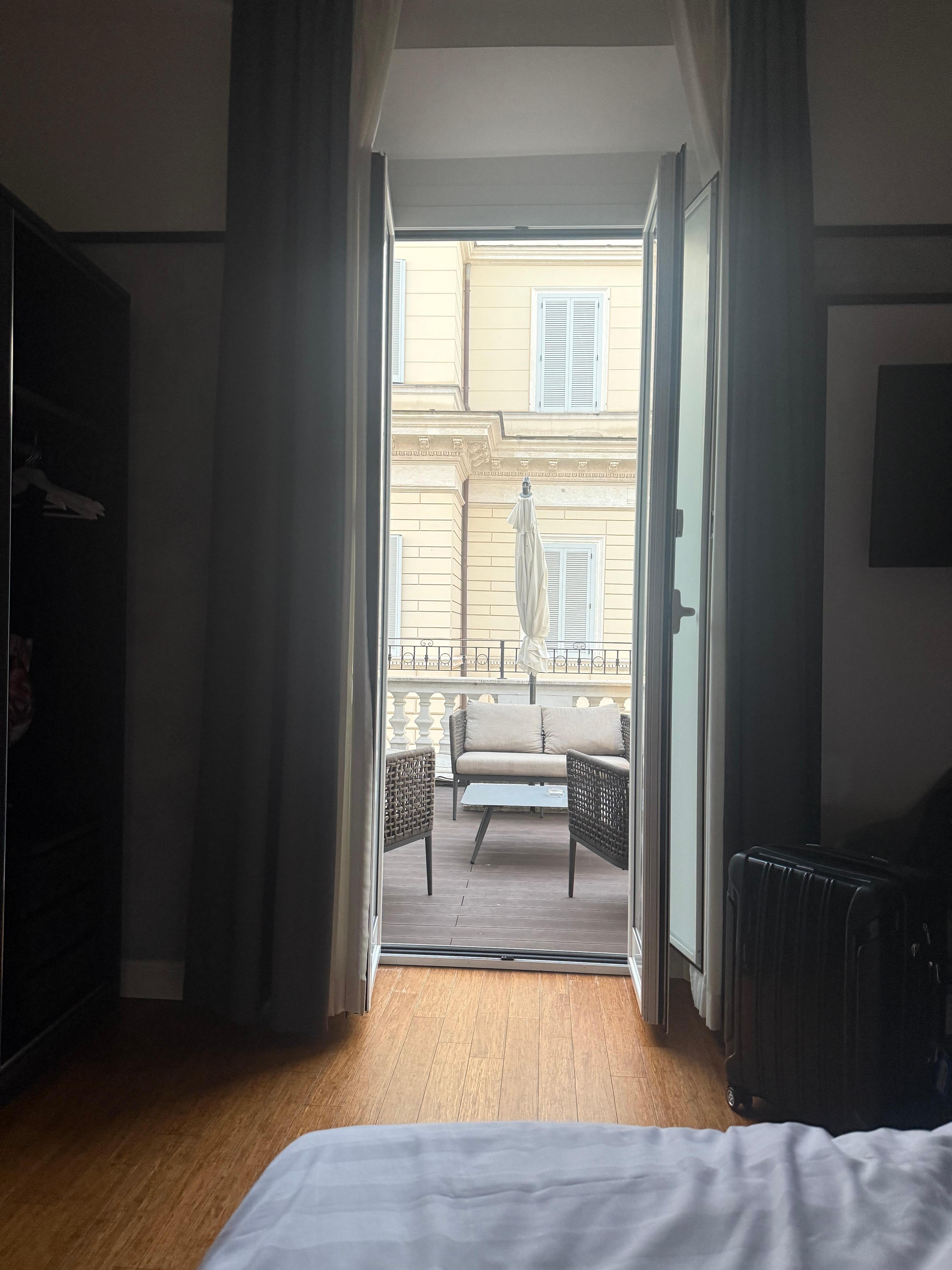 View from room to terrace