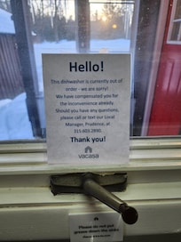 In the description dishwasher was working