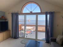 Upstairs living room. Our favorite spot to drink coffee in the morning and play card games at night.