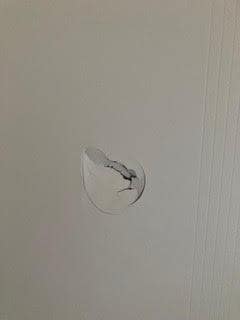 hole punched into door