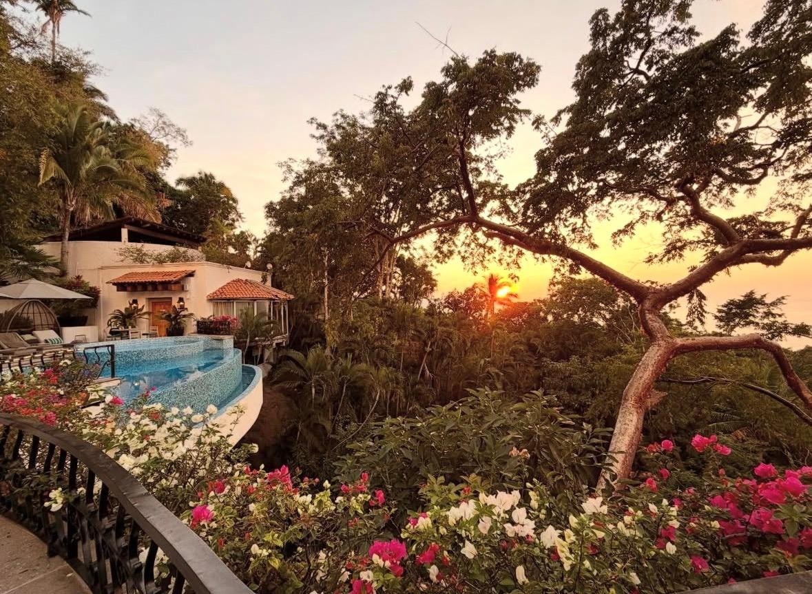 Sunset over the Villa.