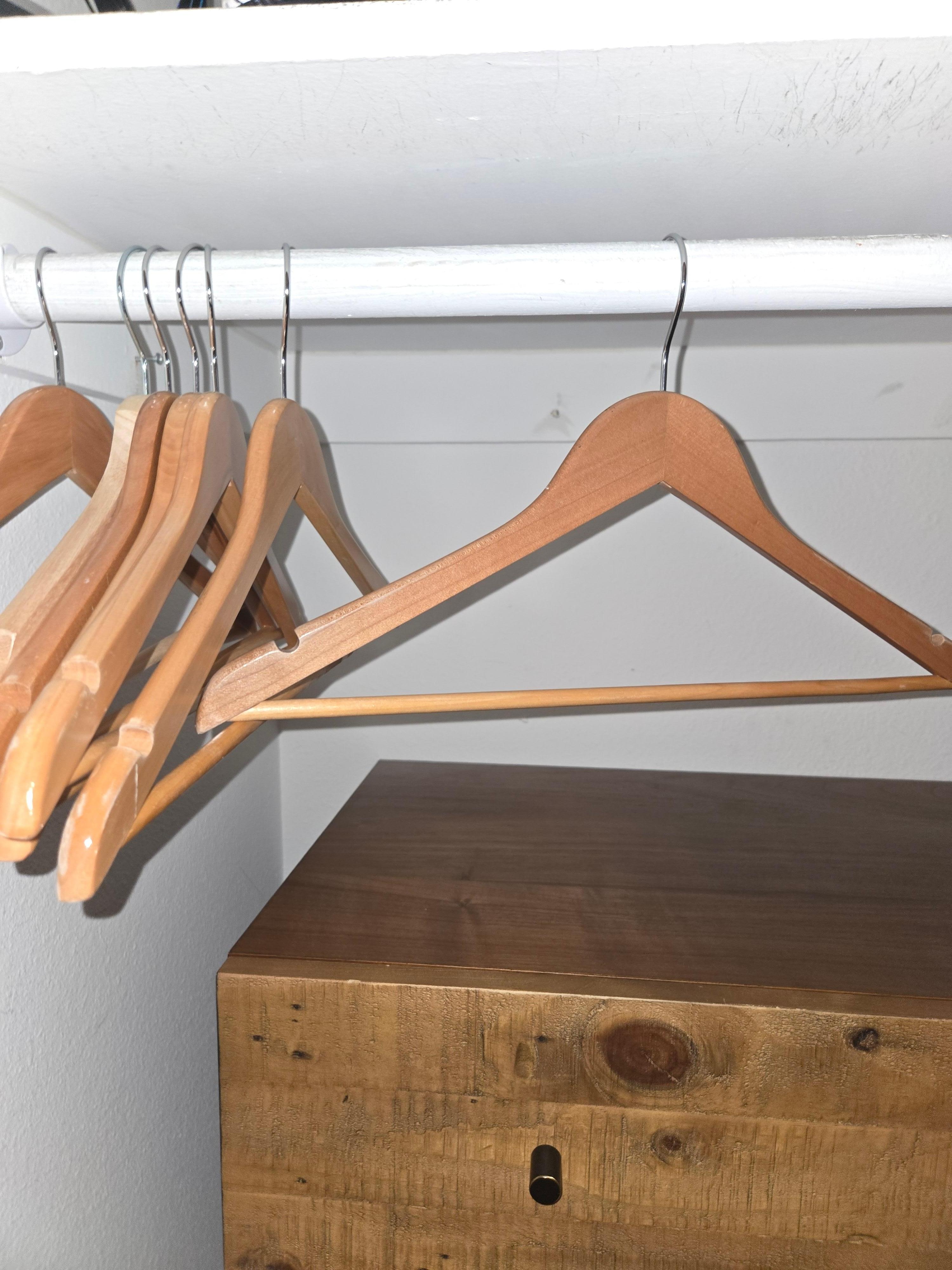 No way to hang clothes in the closet unless you are a 1' tall person.