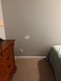 Fresh patch for a hole in the wall.