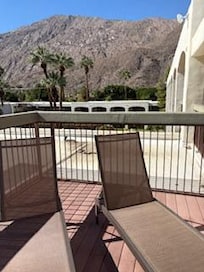 View of the balcony overlooking the roof.