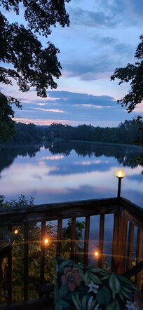 Evening view of lake off deck