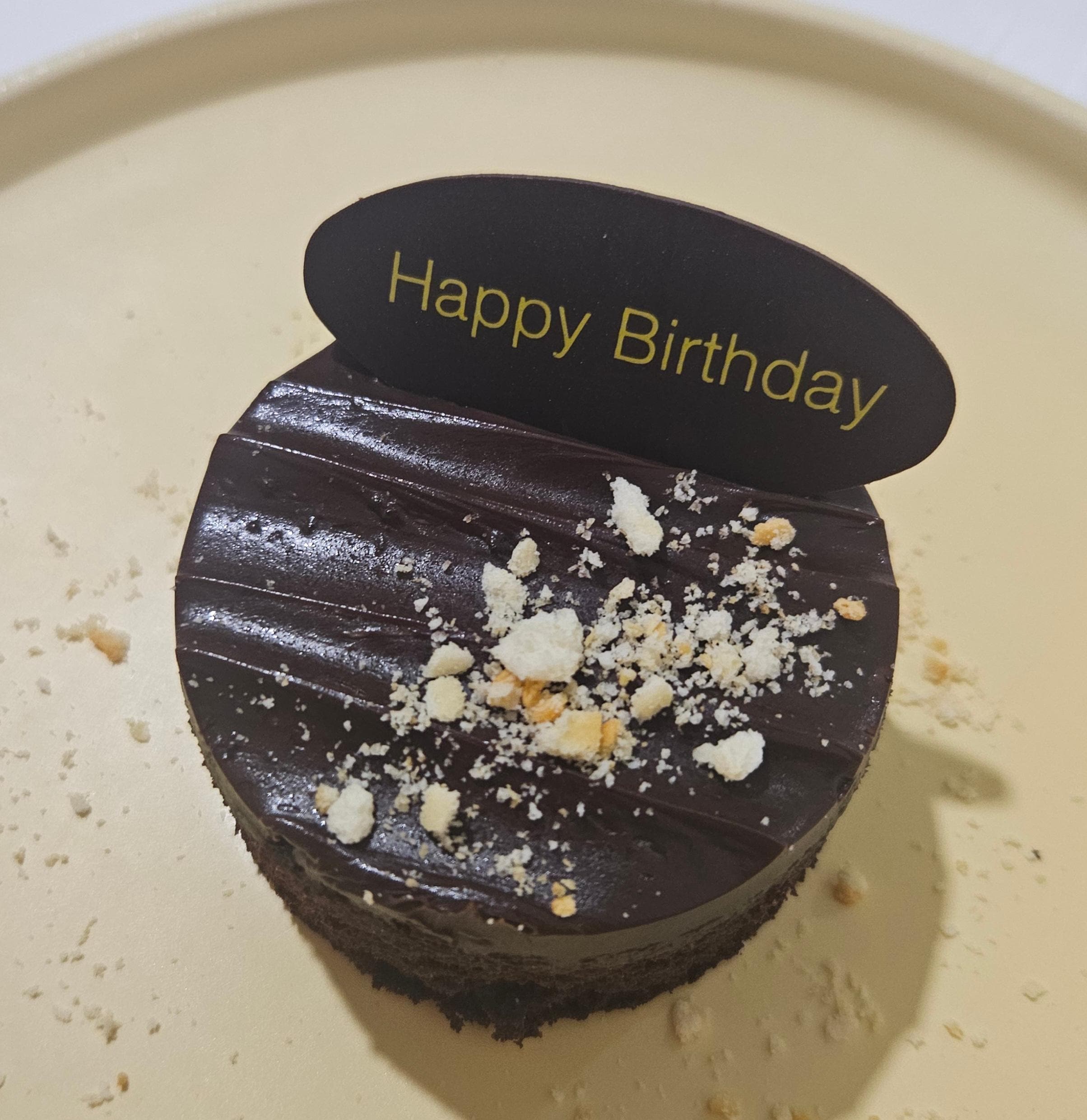 Surprise (delicious) birthday cake left in the room