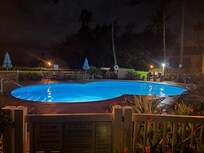 Nighttime pool view