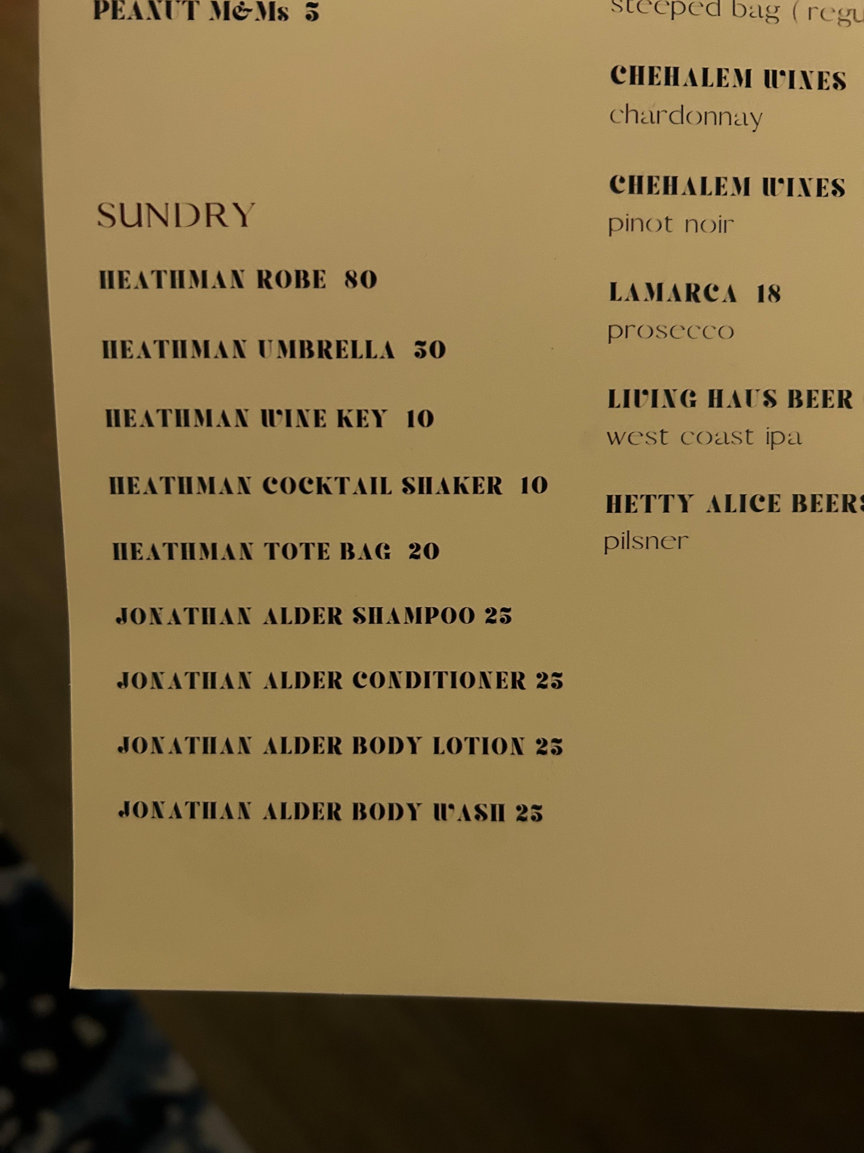 Charges for touching anything in the room.