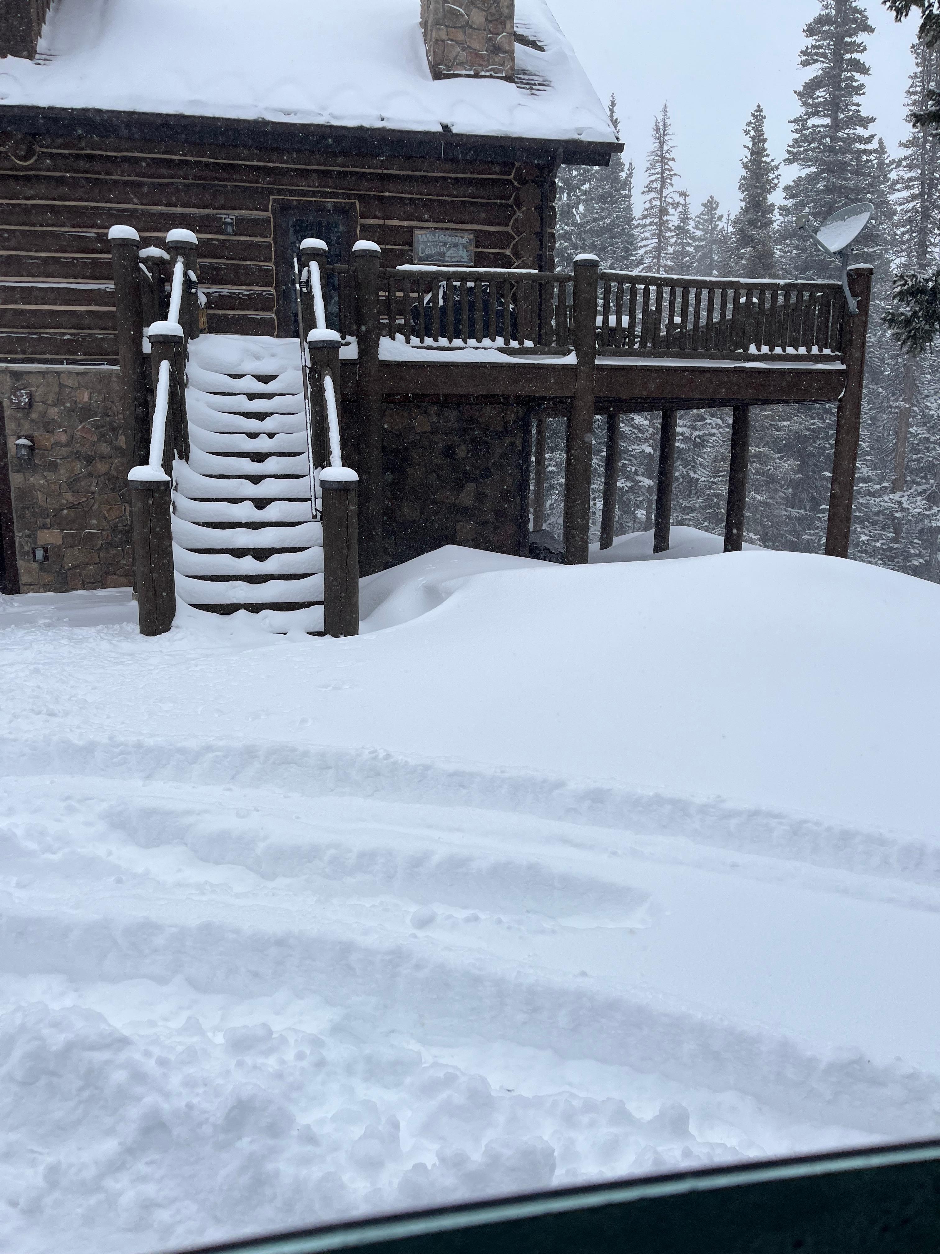 View from beside the house the day we left.  It snowed over a foot the night prior.