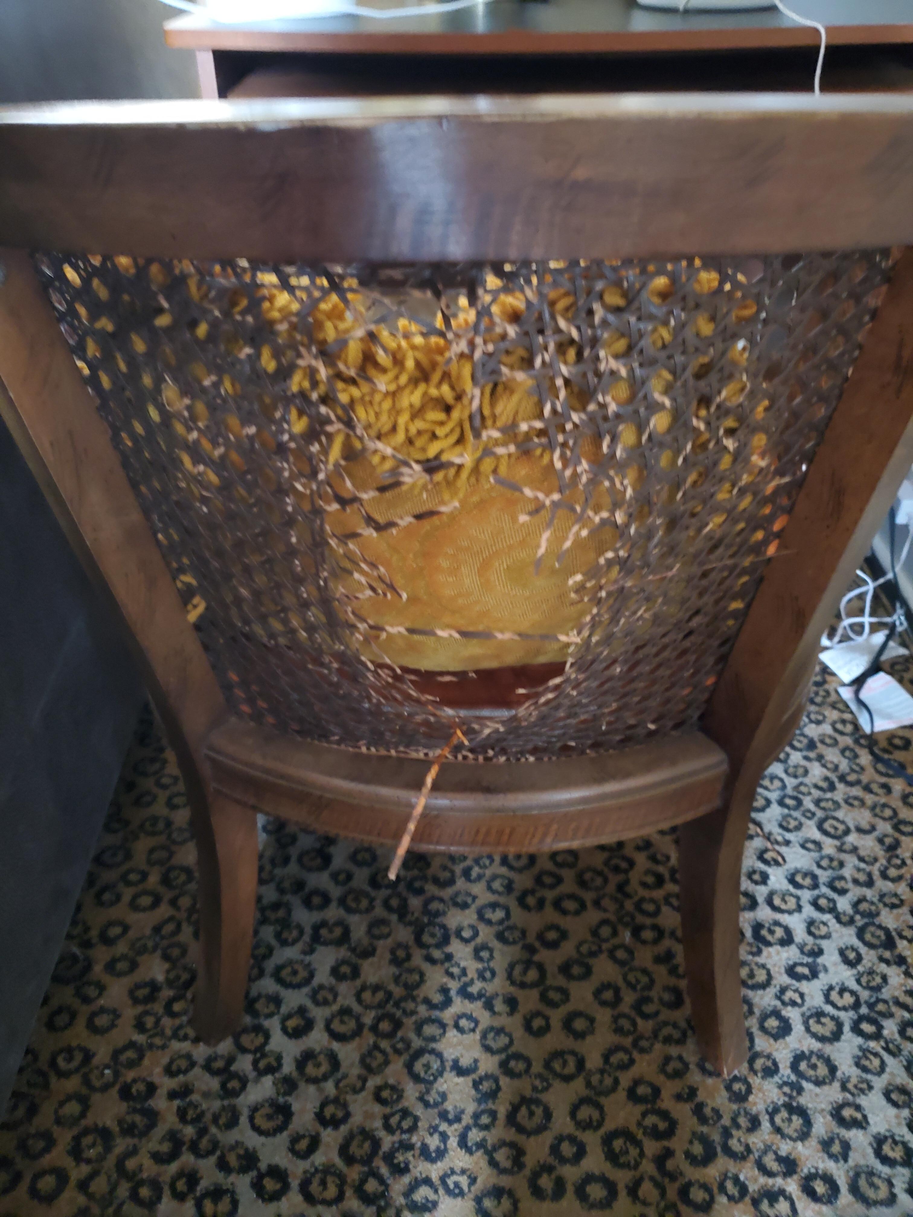 Hole in the back of chair