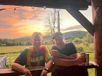 Beautiful sunset and a perfect outdoor spot for a big group