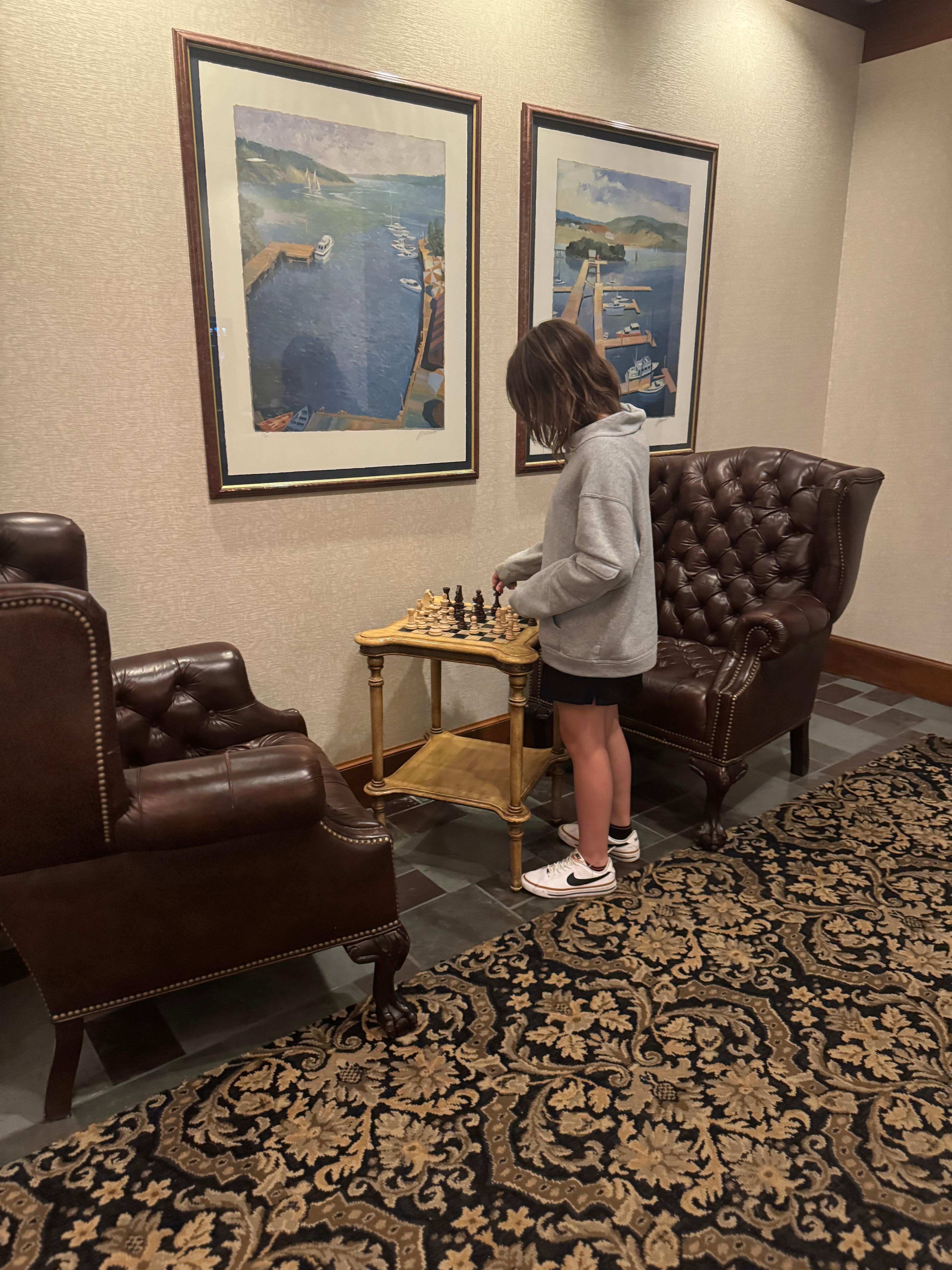 Chessboard in one of the hallways 