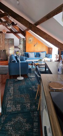 We loved the eclectic design of our studio. Warm, friendly, and clean!