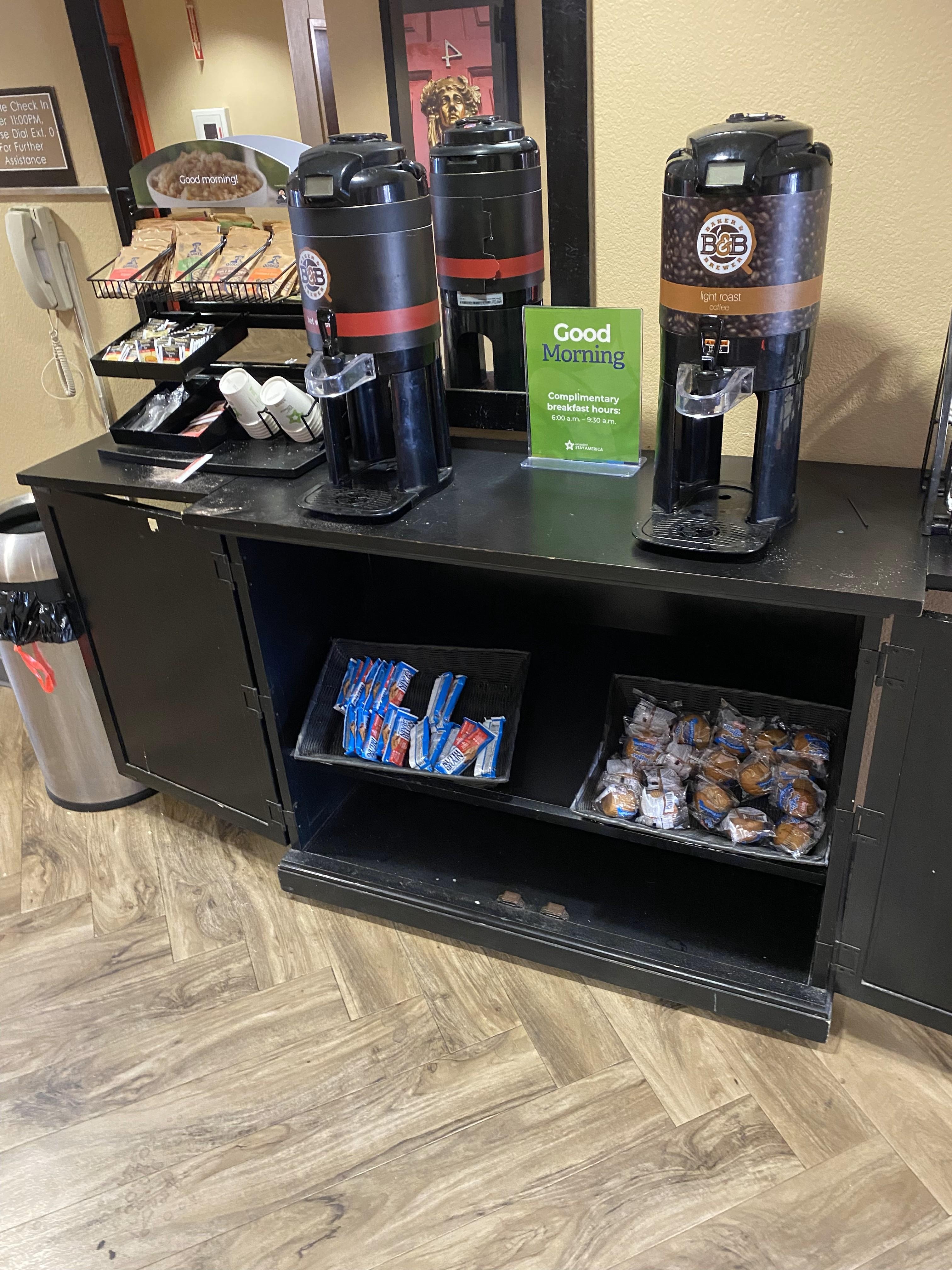 Your "free breakfast" for $140/night. 