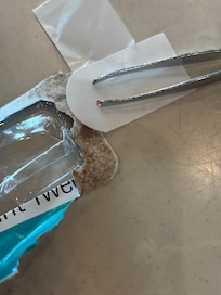 This glass was deep in his foot