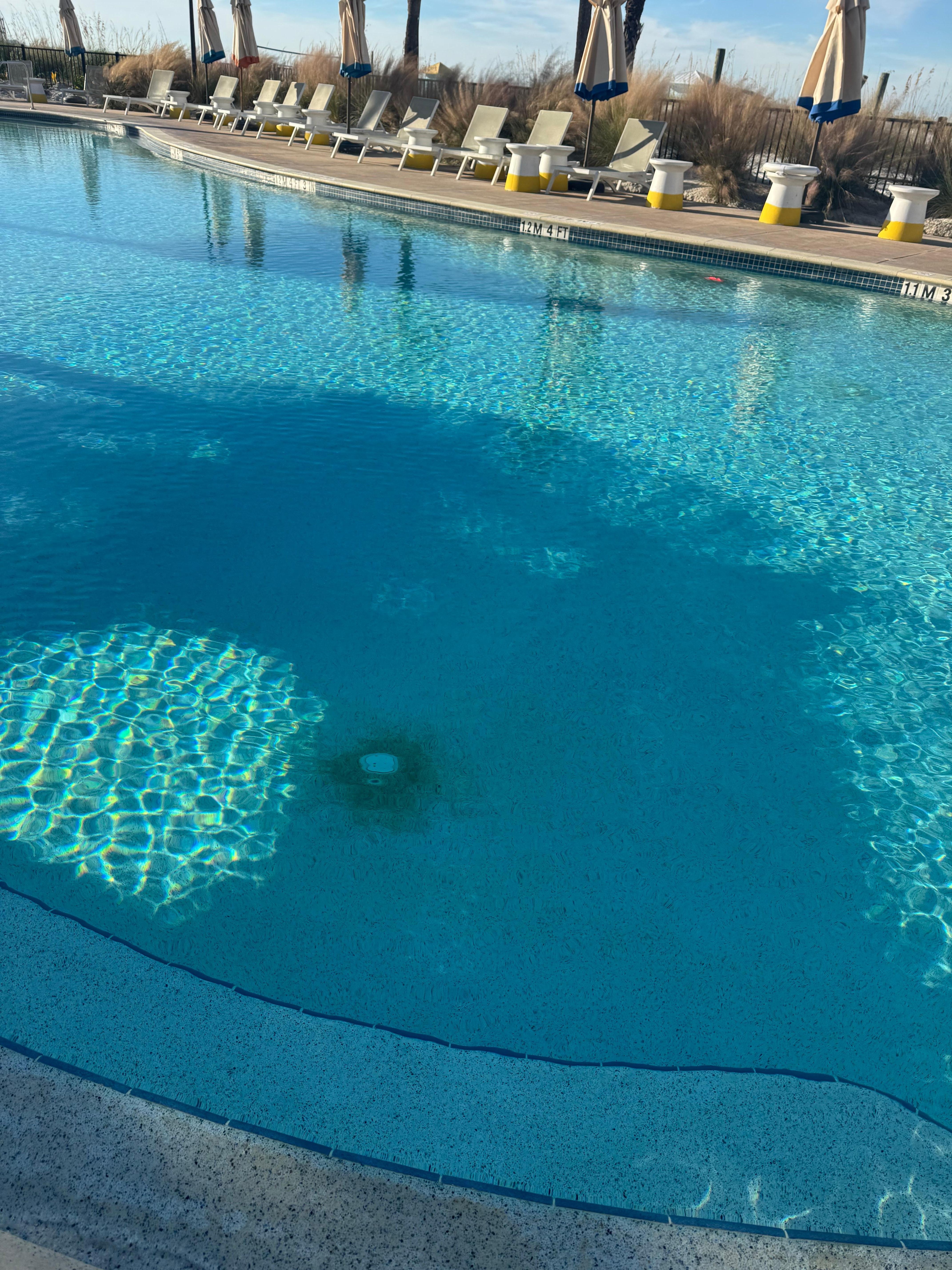 The drains, steps and sides of pool have so much dirt