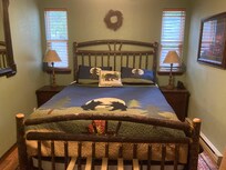 Bedroom with washer & dryer in closet