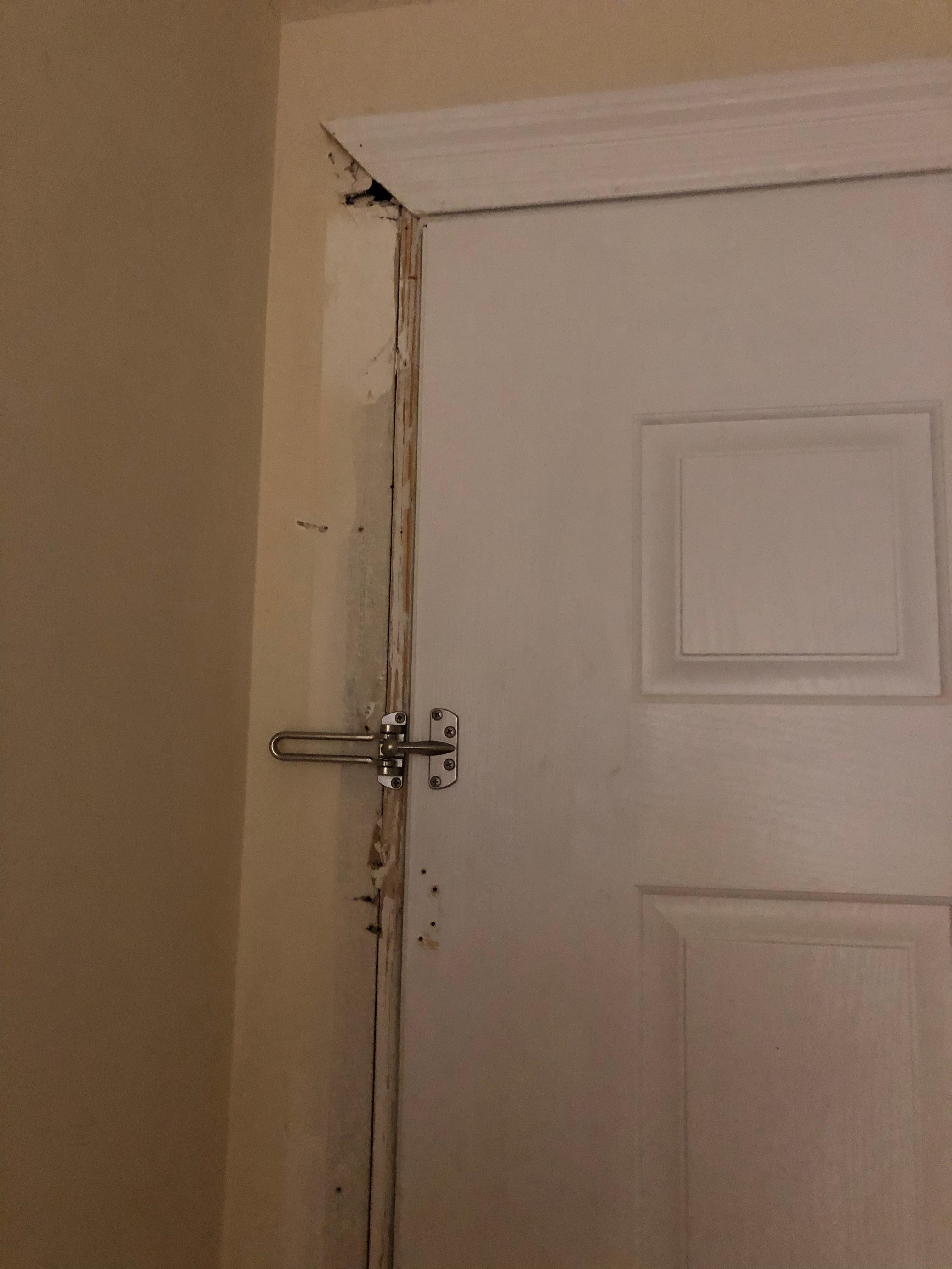 Door frame missing from door