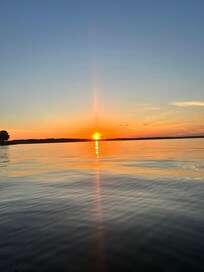 Sunset on the kayaks.