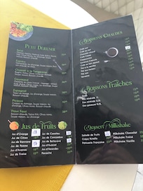 Menu for breakfast