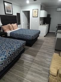 Spacious room and comfortable accommodations.
