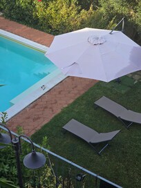 loungers by the pool