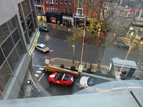 View from our room above the hotel entrance/portico.