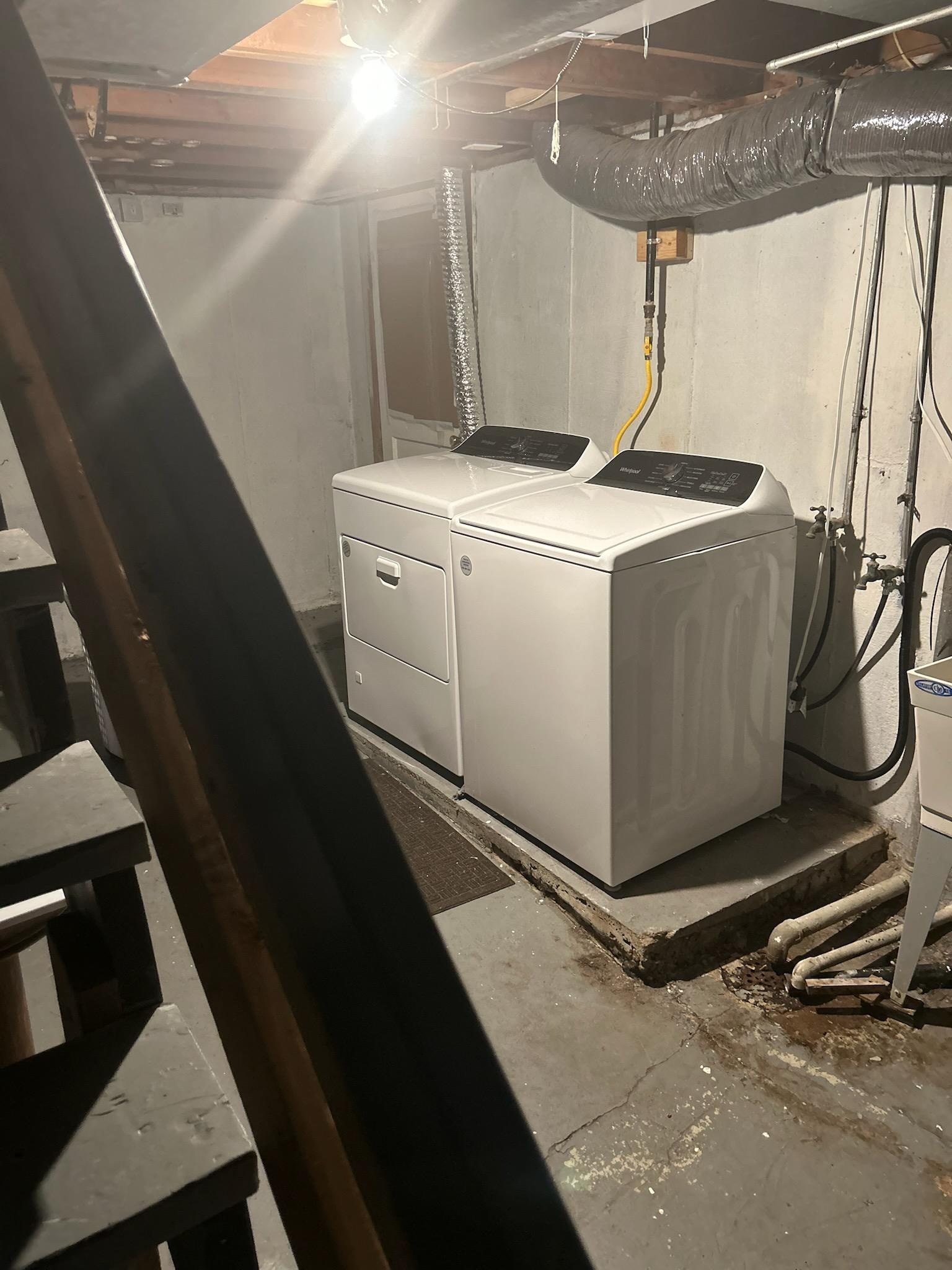 Basement where washing machine and dryer are. These aren't photographed in the listing.