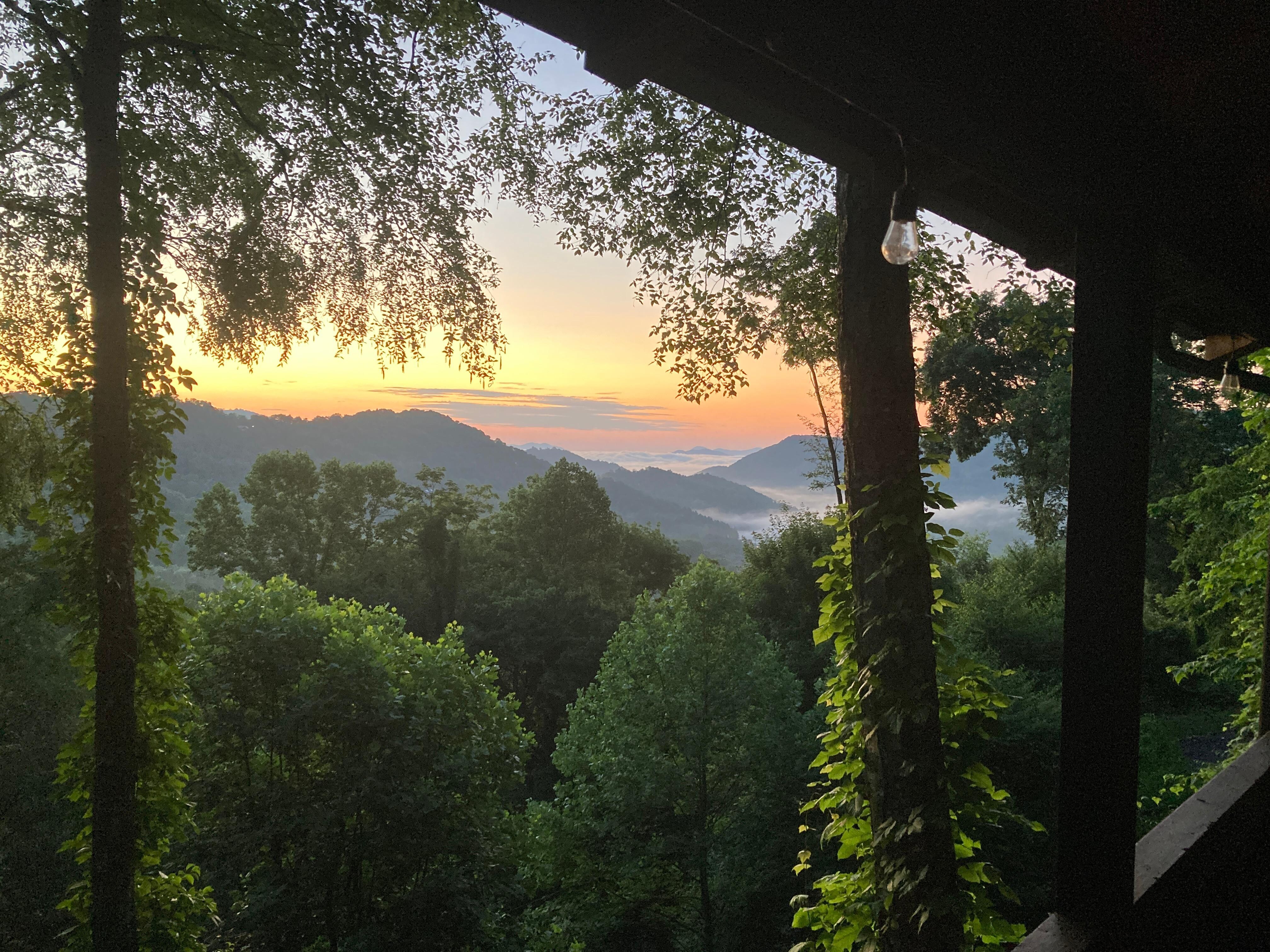 Sunrise on the porch. 
