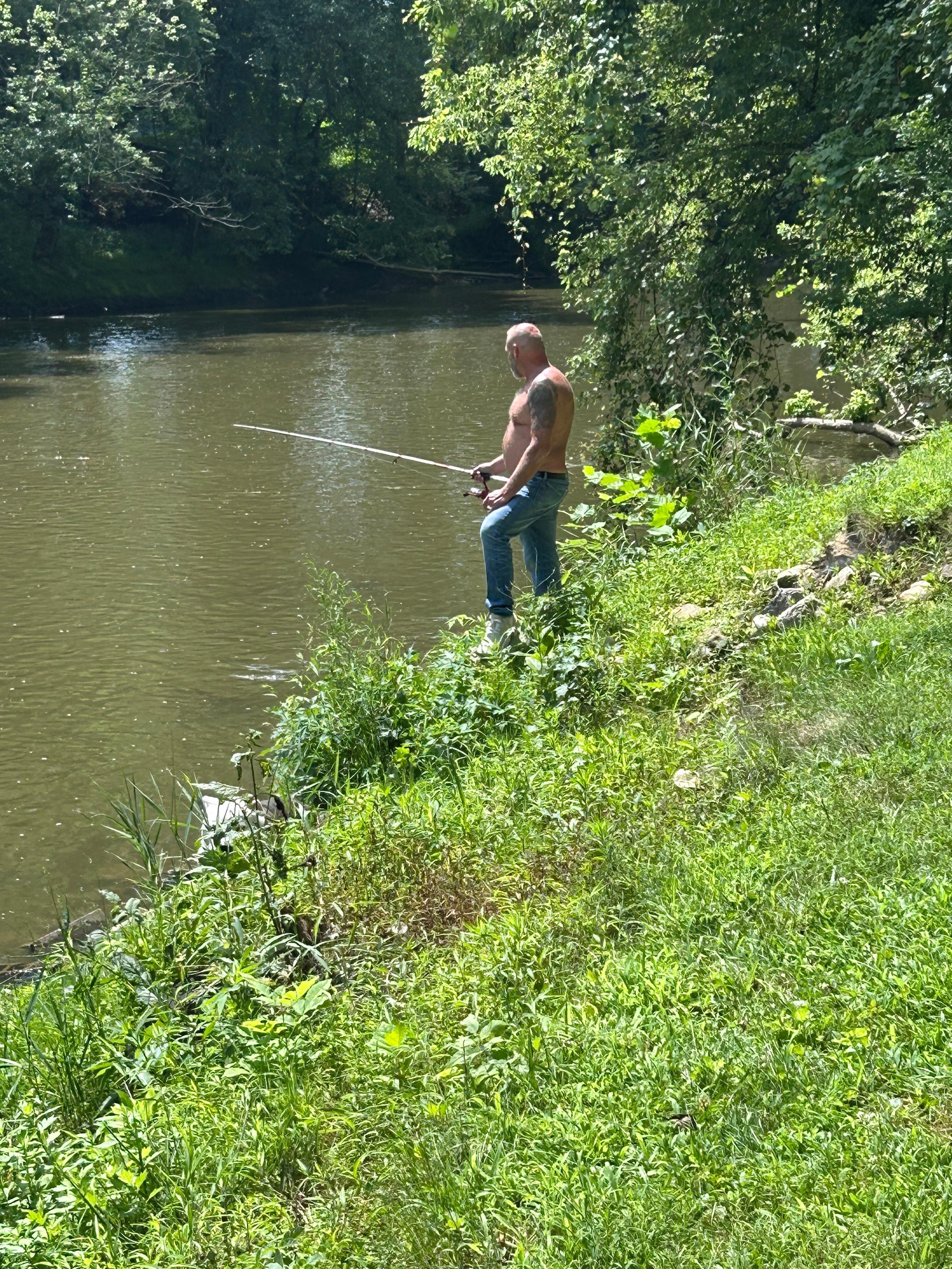 Hubby fishing 