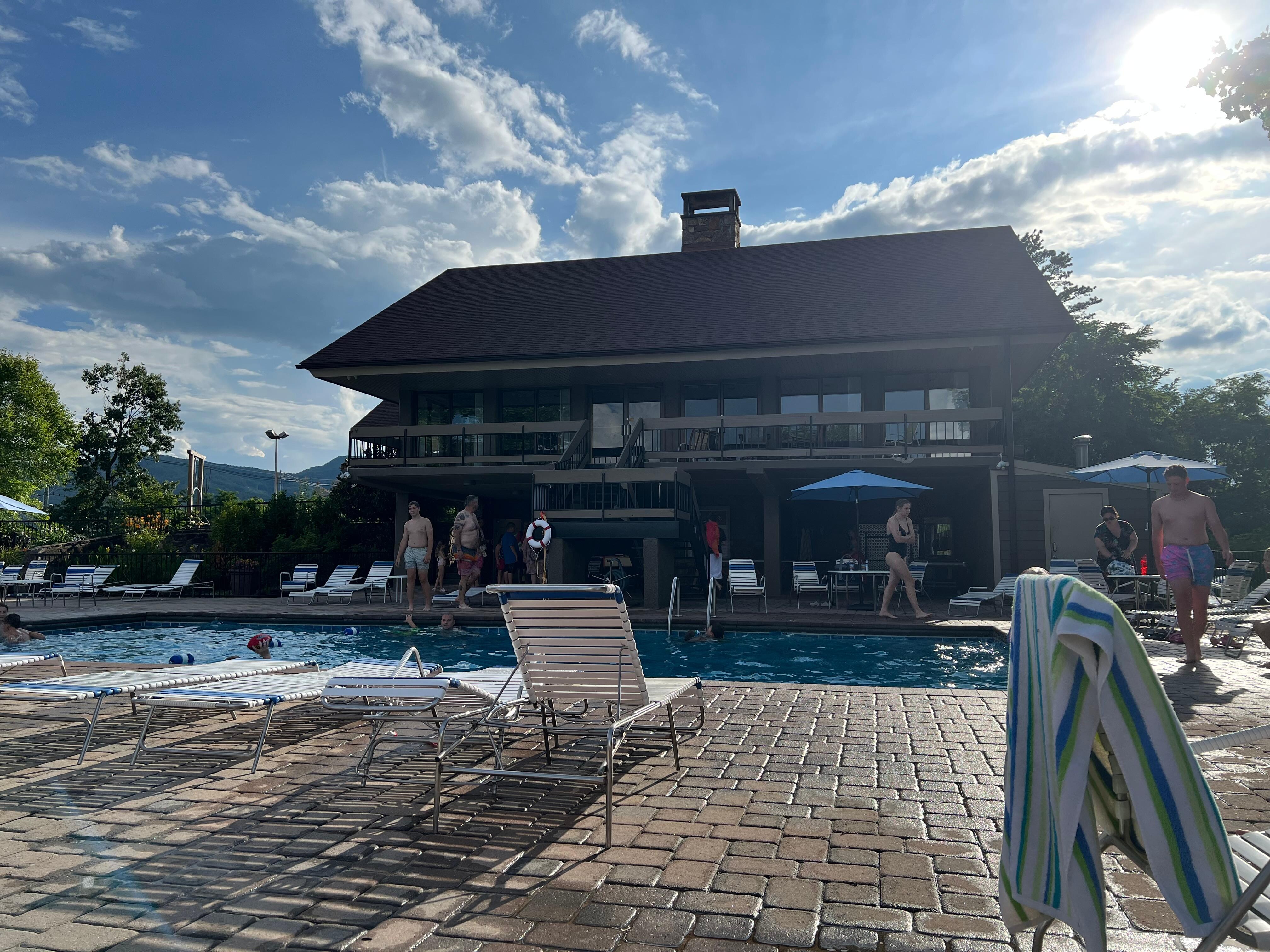 The nearby pool