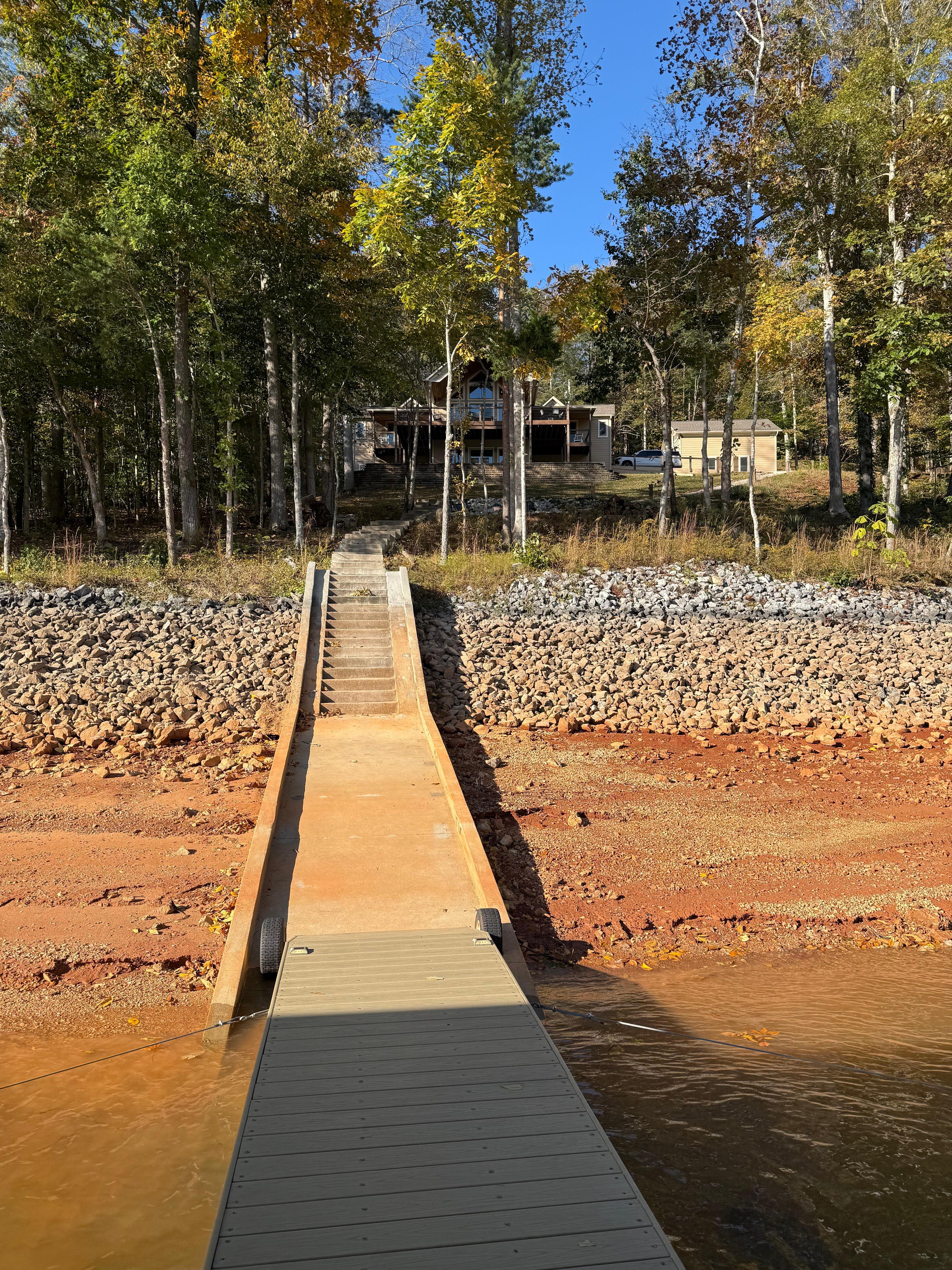 Looking up at the house from the dock.