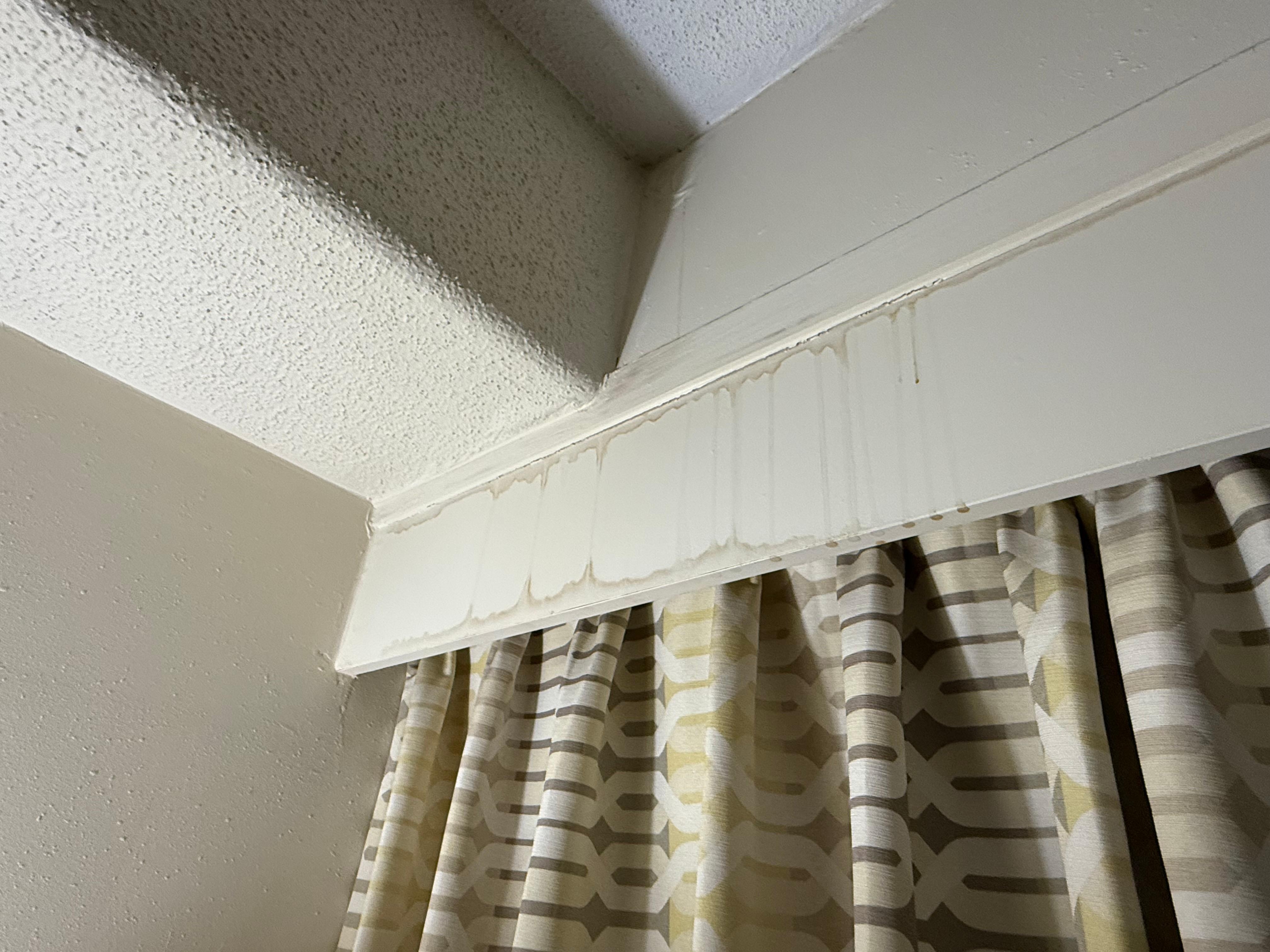 Water stains running from ceiling 