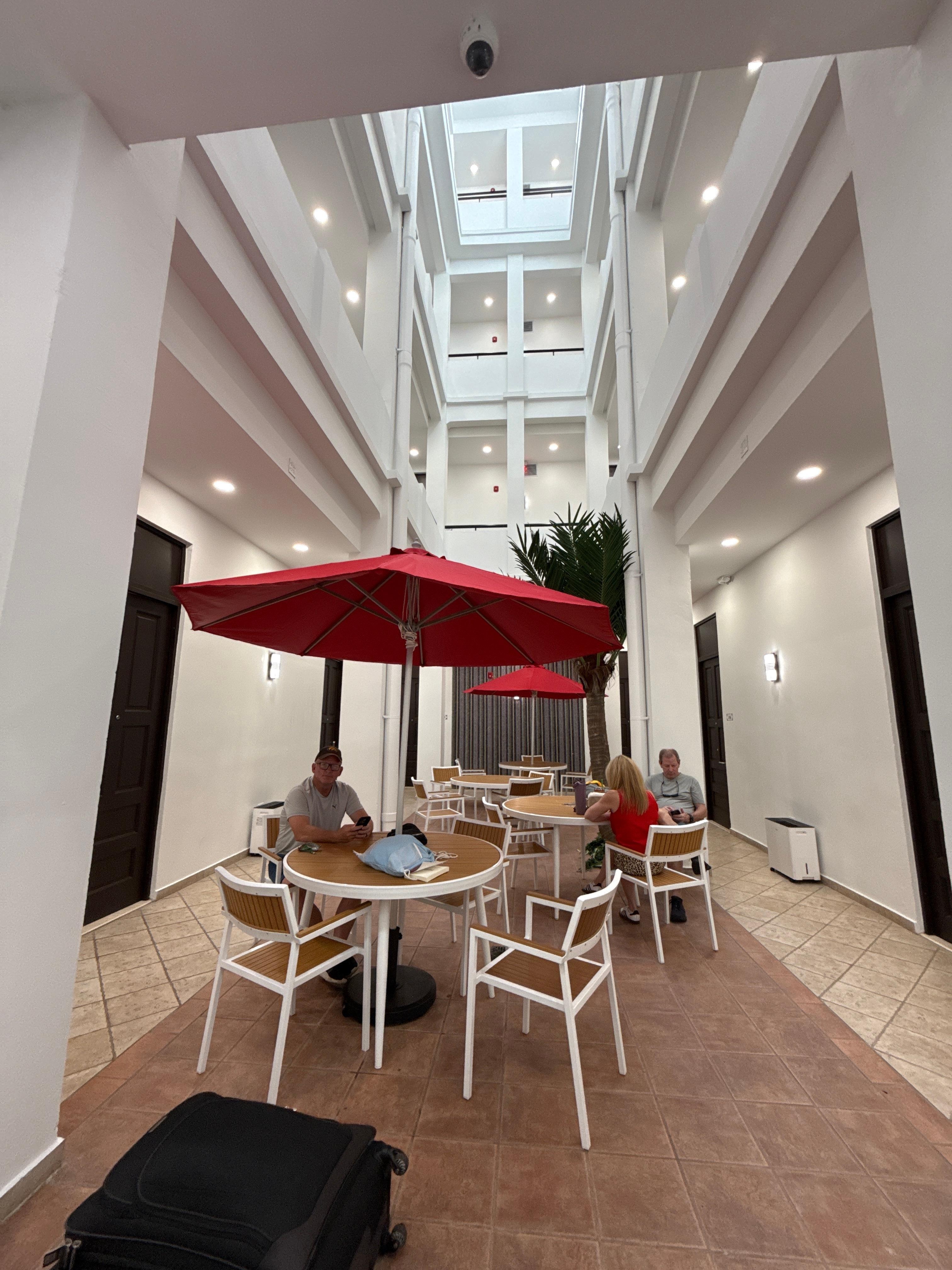 Great atrium to wait in while we wait to embark on our cruise 