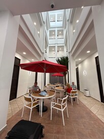 Great atrium to wait in while we wait to embark on our cruise