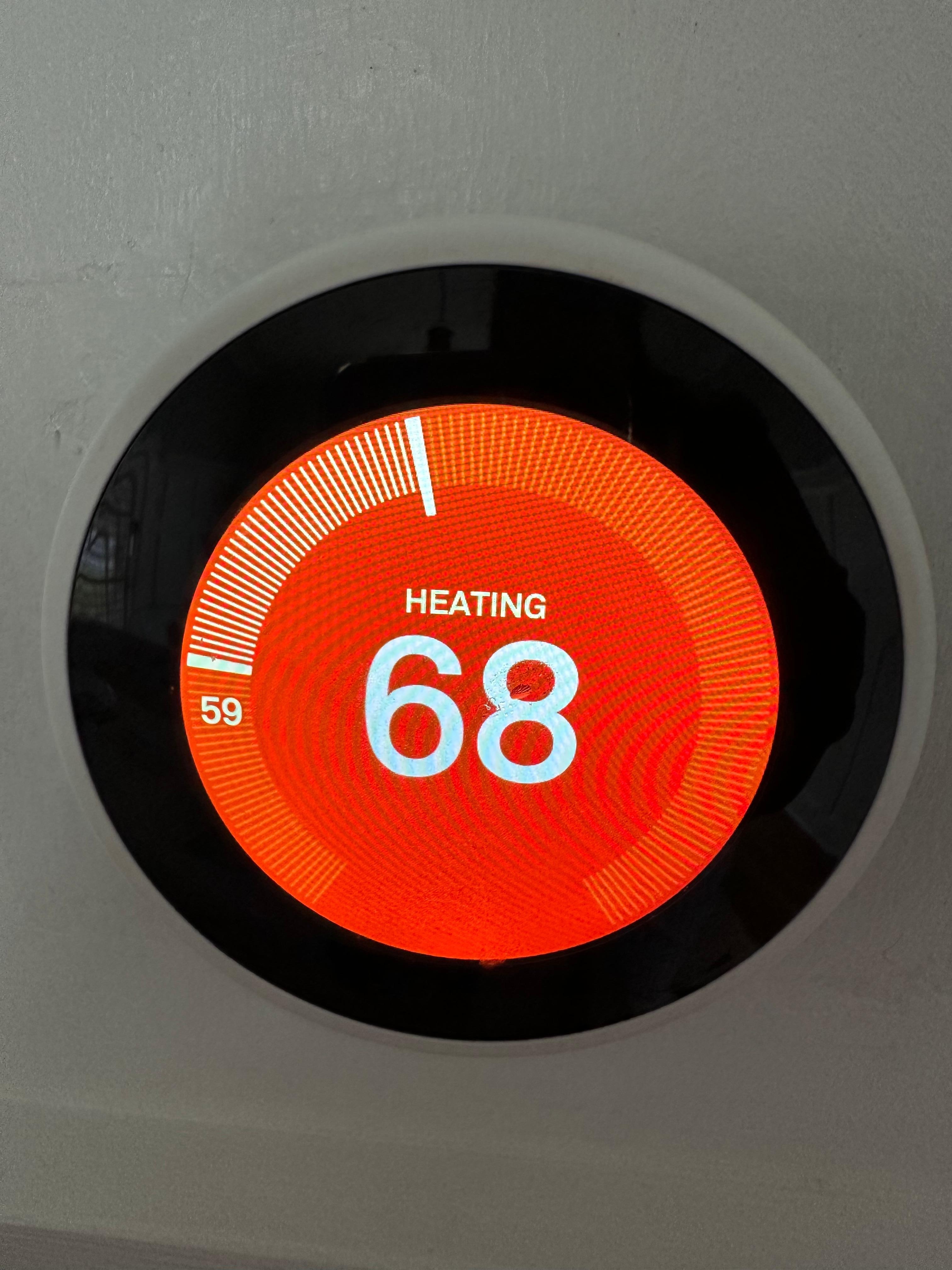 We could only get it to 59 for 2 minutes and then went back to 58. It was this way all night and the following day (checkout). It said it was heating, but did nothing. 