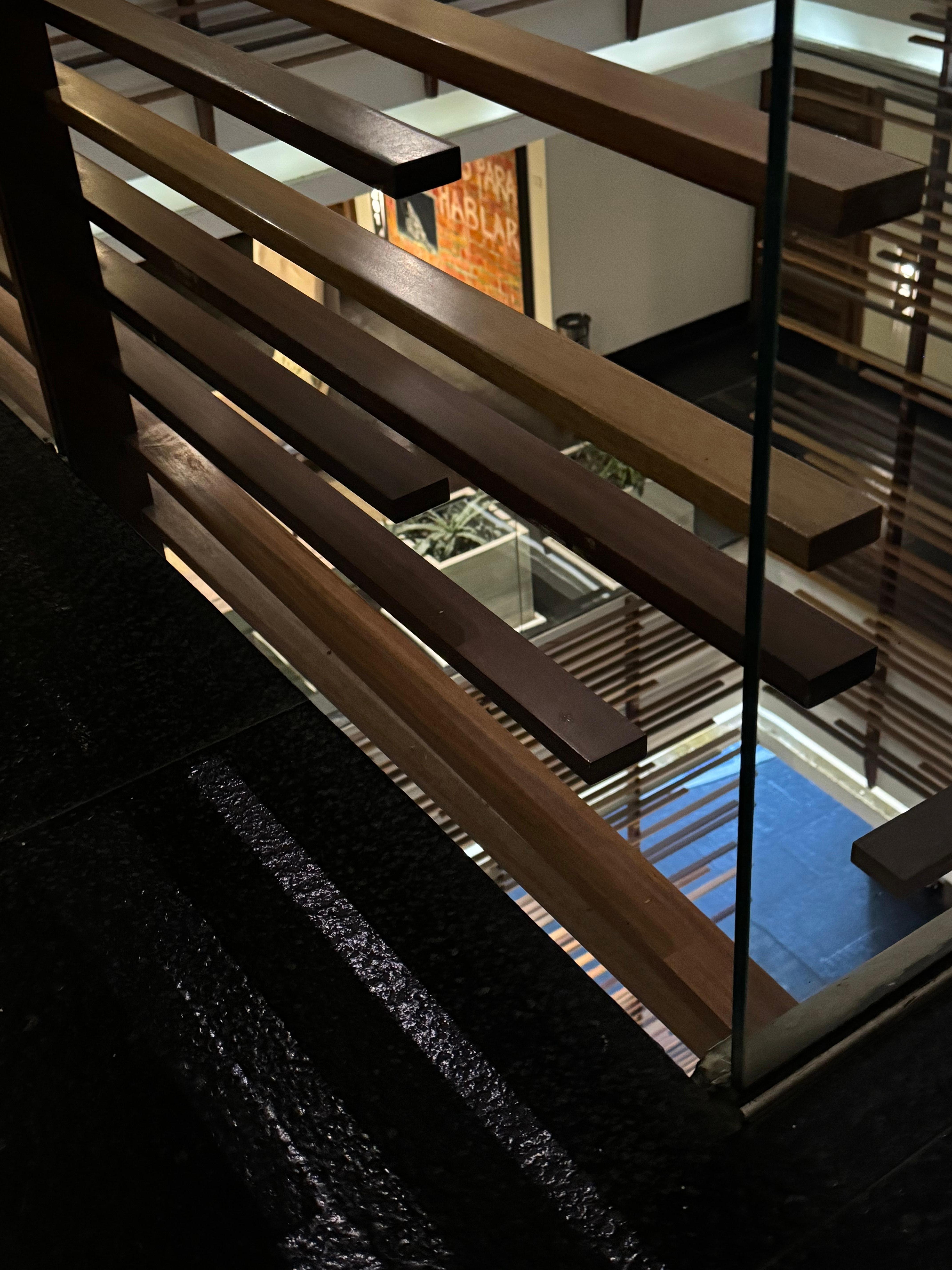 The flimsy wooden barrier as seen from the third floor