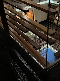 The flimsy wooden barrier as seen from the third floor