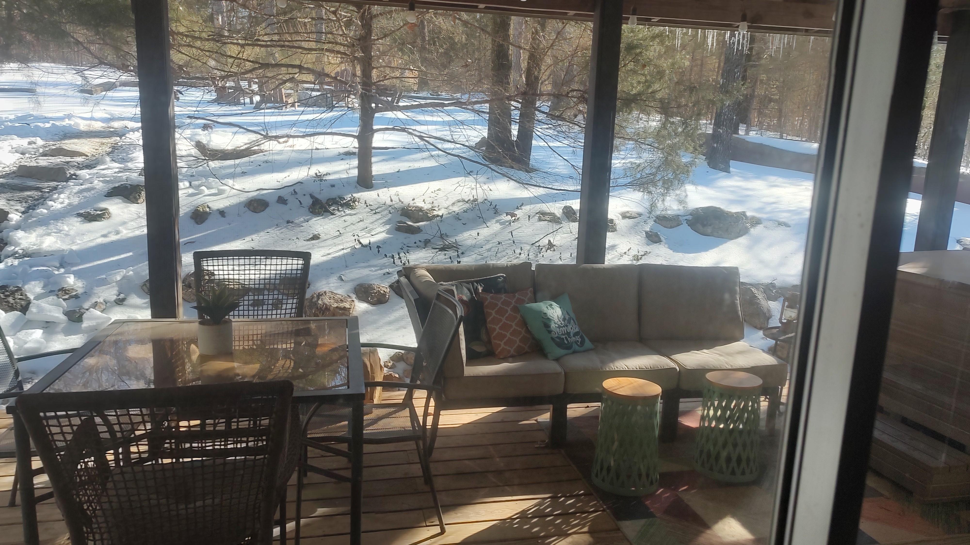 back deck/winter wonderland