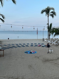 Set up for Tibetan Meditation at the beach