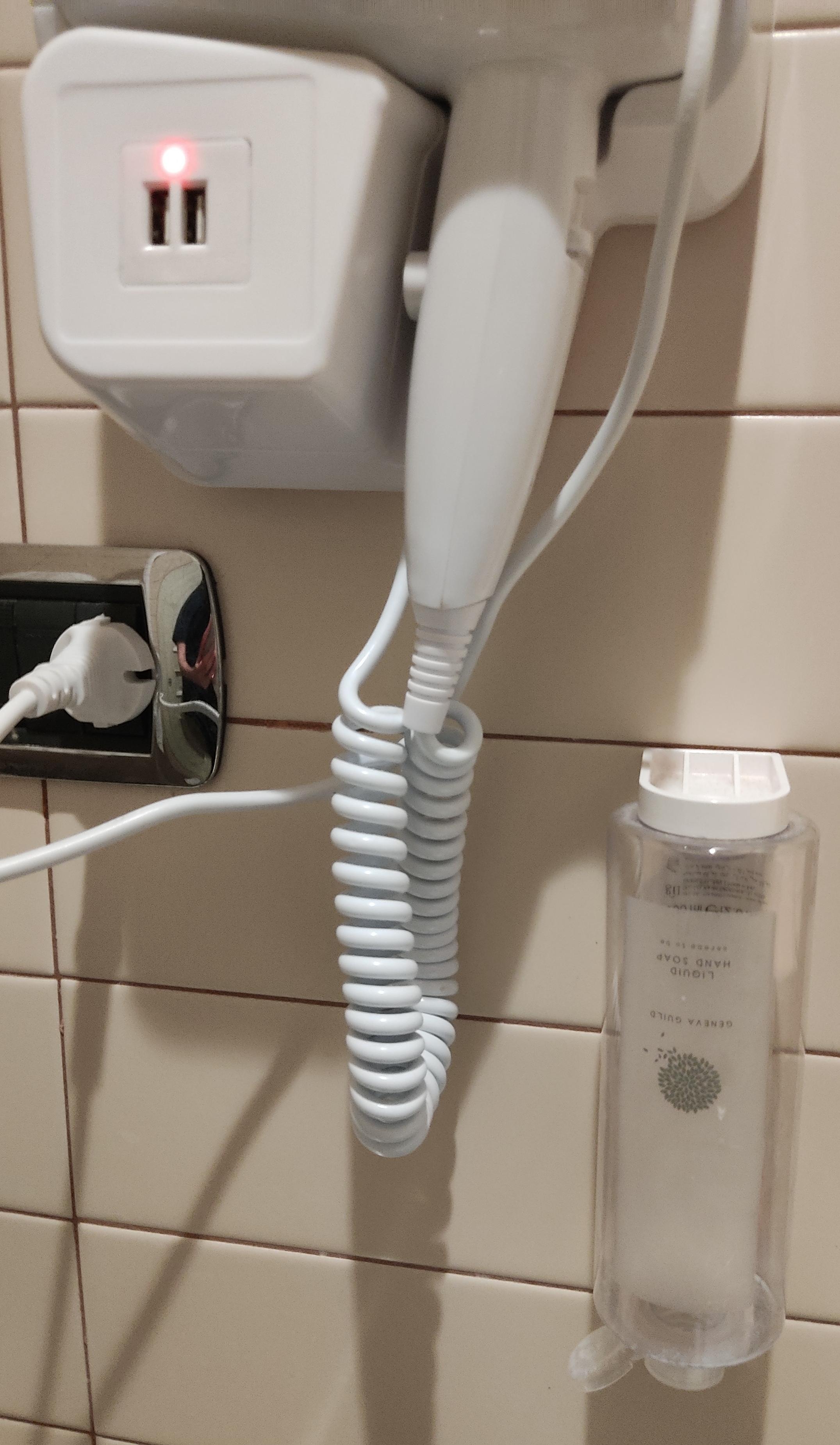 USB sockets provided by only in bathroom