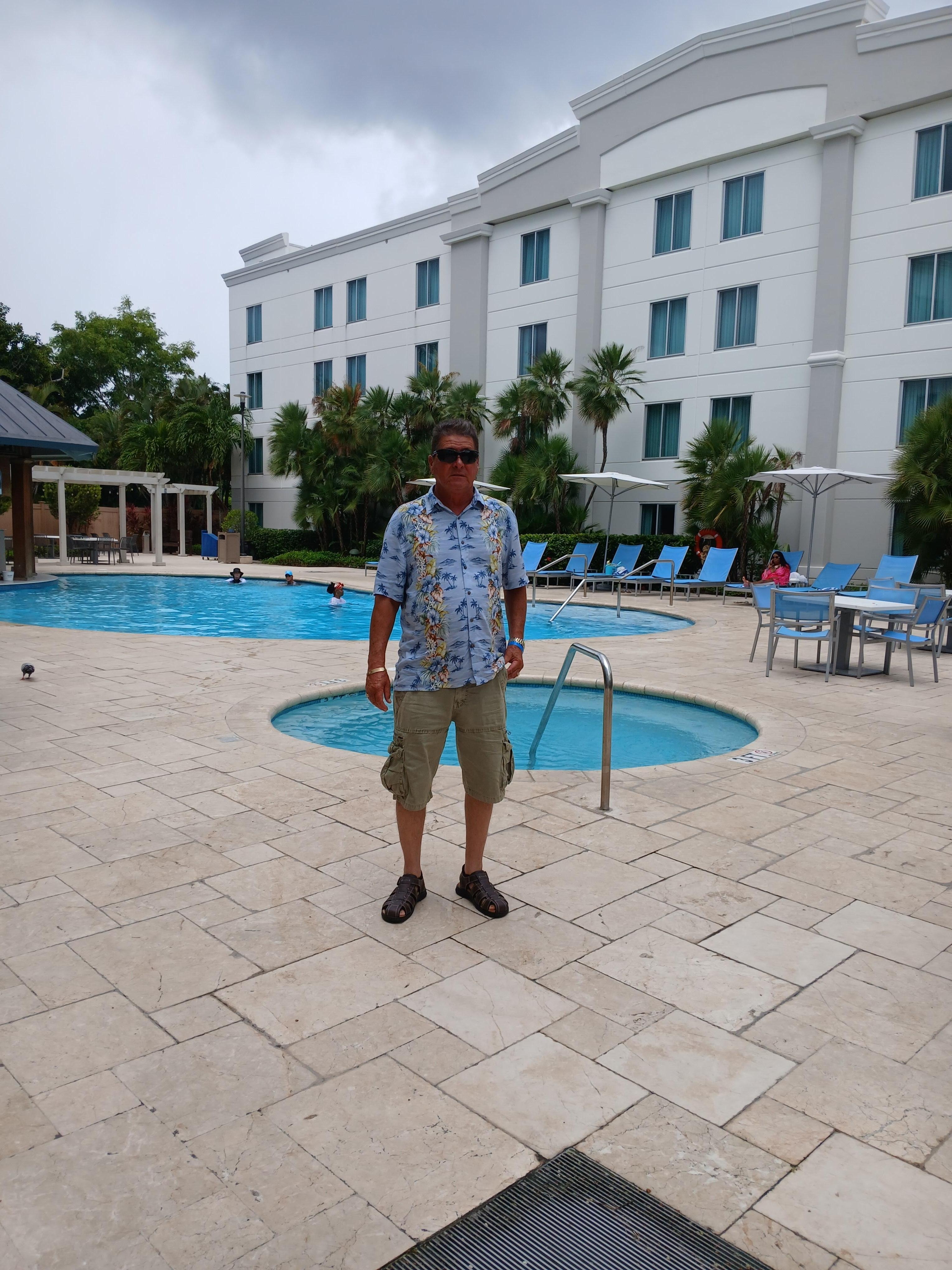 En la piscina