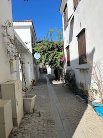 The walk to the hotel.