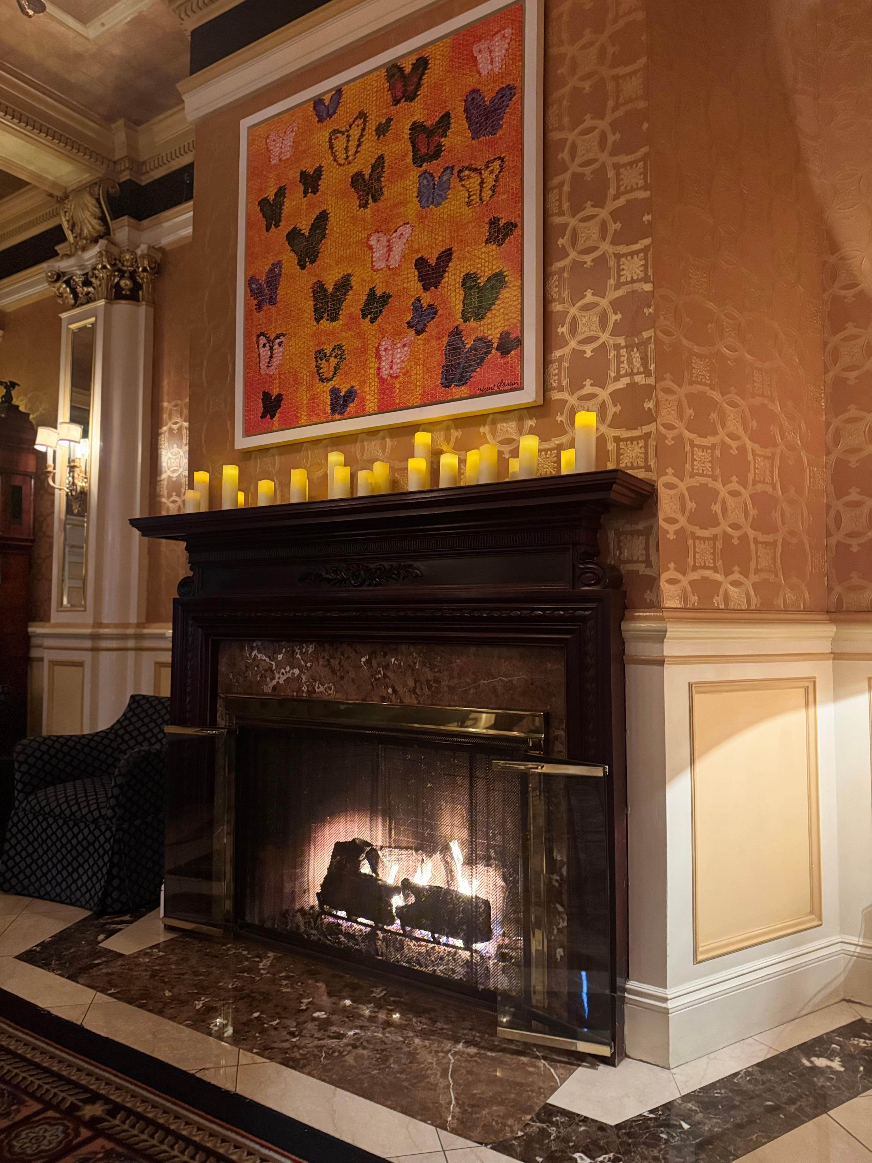 Lobby fireplace